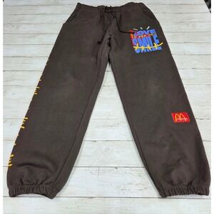 Travis Scott x McDonalds Cactus Jack Brown Graphic Joggers Sweatpants Men Large